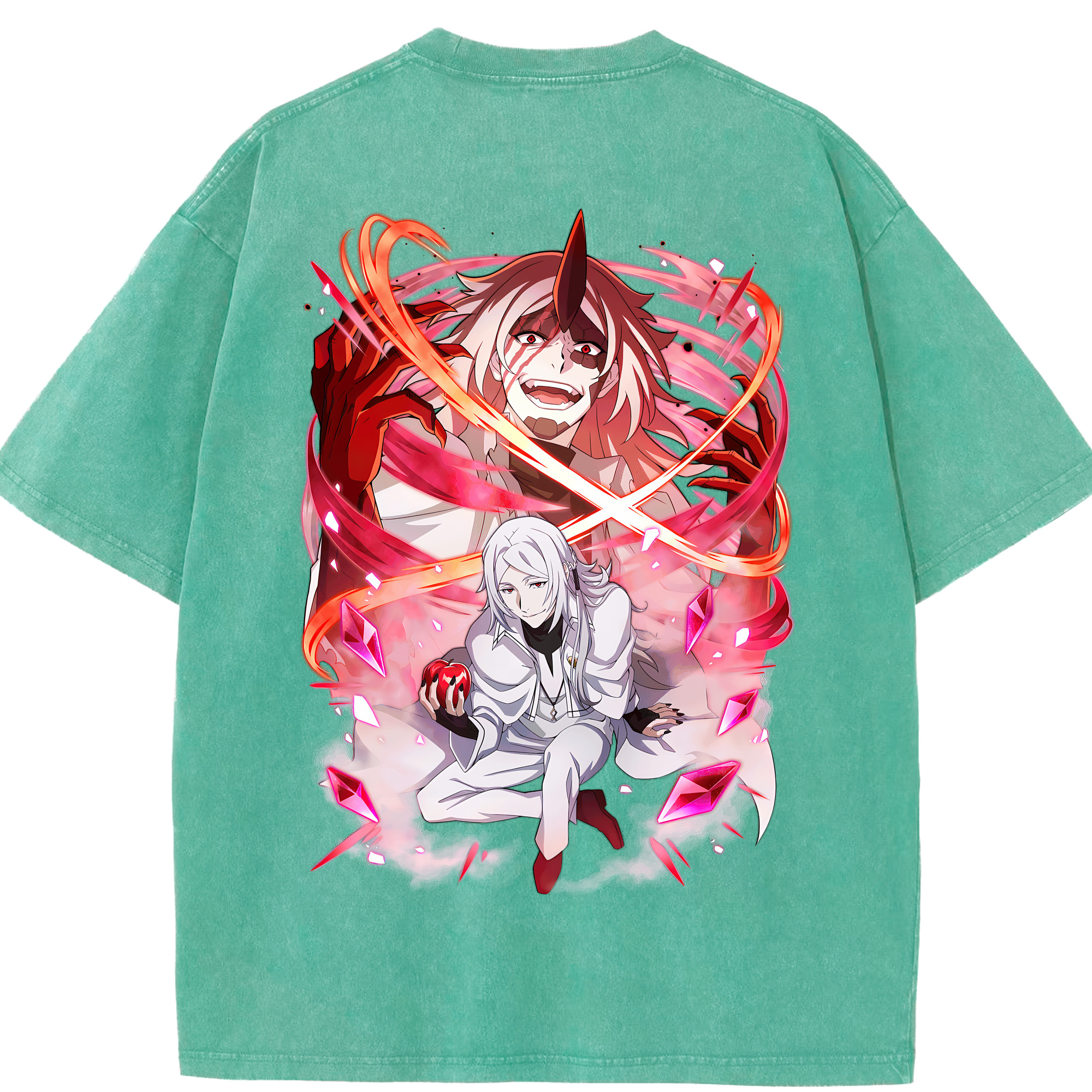 （画像用） 文豪ストレイドッグス Bungo Stray Dogs 綿100% ヴィンテージ風 半袖Tシャツ（背面プリント）